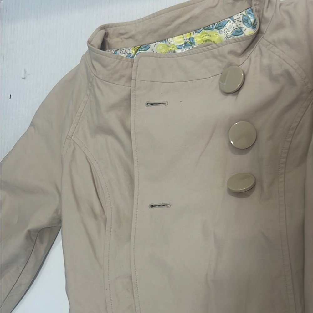 Classic Tan Trench Coat with High Neckline